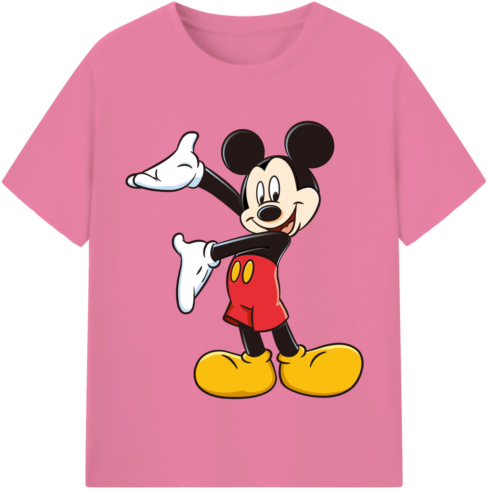 （画像用） ミッキーマウス Mickey Mouse 綿100％半袖Tシャツ（フロントプリント）
